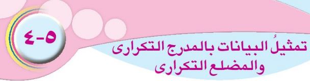 الدرس الرابع: تمثيل البيانات بالمدرج التكراري والمضلع التكراري